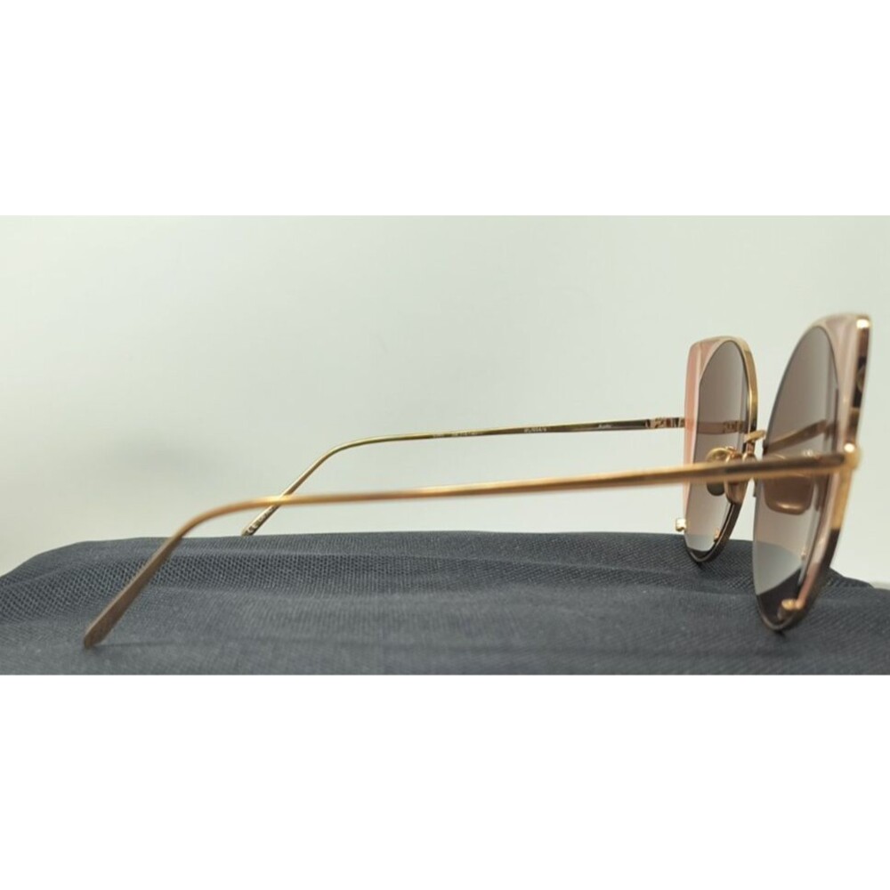 Linda‎ Farrow LFL854/6 Rose Gold Plated Cat Eye Titanium Frame Sunglasses NEW - Picture 3 of 14